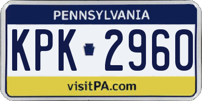 PA license plate KPK2960