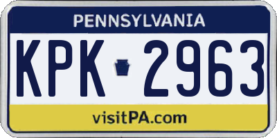 PA license plate KPK2963