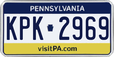 PA license plate KPK2969