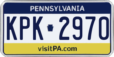 PA license plate KPK2970