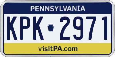PA license plate KPK2971