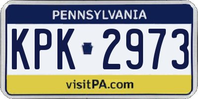 PA license plate KPK2973