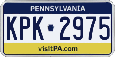 PA license plate KPK2975