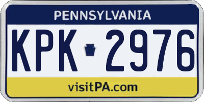 PA license plate KPK2976