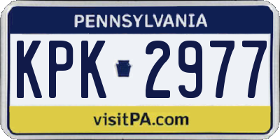 PA license plate KPK2977