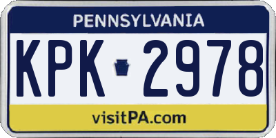 PA license plate KPK2978