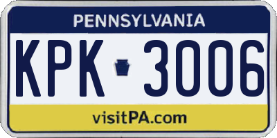 PA license plate KPK3006