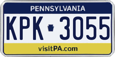 PA license plate KPK3055