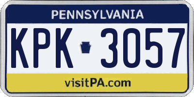 PA license plate KPK3057