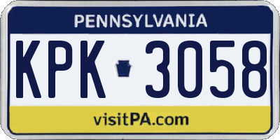PA license plate KPK3058