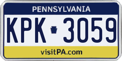 PA license plate KPK3059