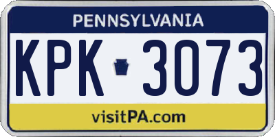 PA license plate KPK3073