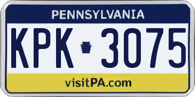PA license plate KPK3075