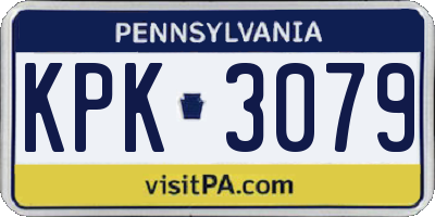 PA license plate KPK3079