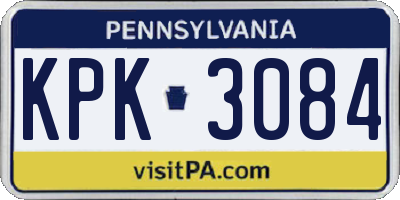 PA license plate KPK3084
