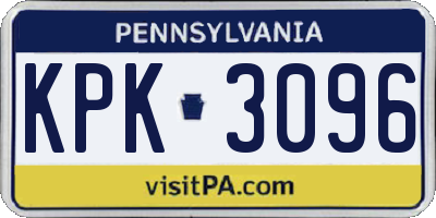 PA license plate KPK3096