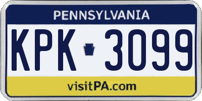 PA license plate KPK3099
