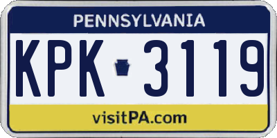 PA license plate KPK3119