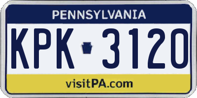 PA license plate KPK3120