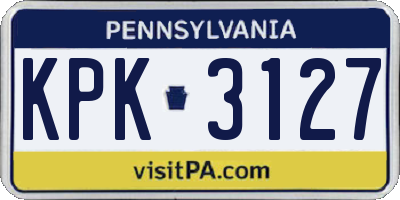 PA license plate KPK3127