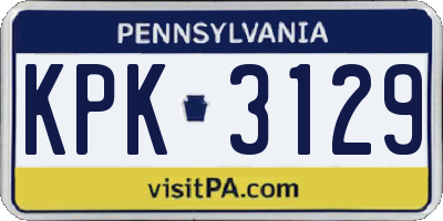 PA license plate KPK3129