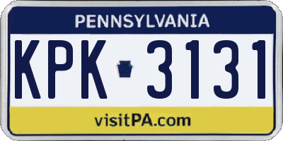 PA license plate KPK3131