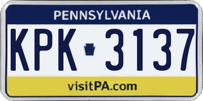 PA license plate KPK3137