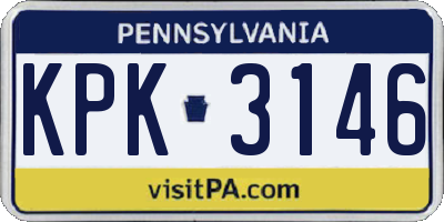 PA license plate KPK3146