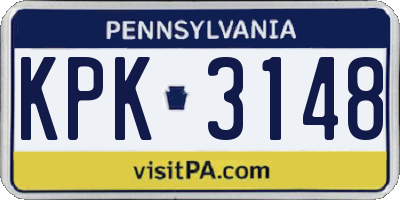 PA license plate KPK3148