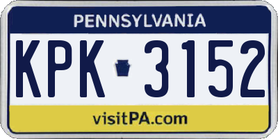 PA license plate KPK3152