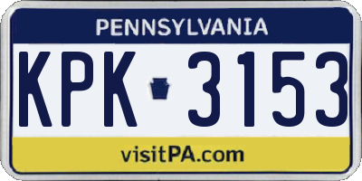 PA license plate KPK3153