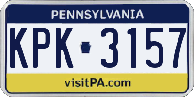 PA license plate KPK3157
