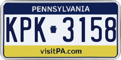 PA license plate KPK3158