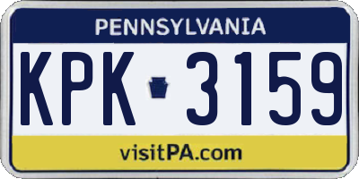 PA license plate KPK3159