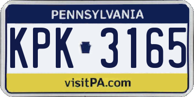 PA license plate KPK3165