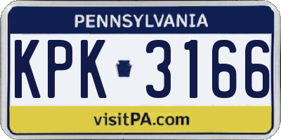 PA license plate KPK3166