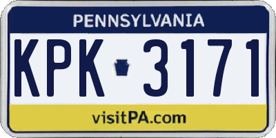 PA license plate KPK3171