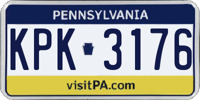 PA license plate KPK3176