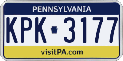 PA license plate KPK3177