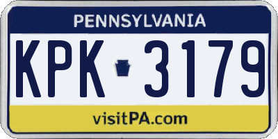 PA license plate KPK3179