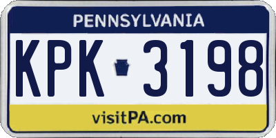 PA license plate KPK3198