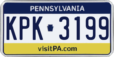 PA license plate KPK3199