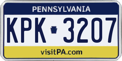 PA license plate KPK3207
