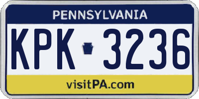 PA license plate KPK3236