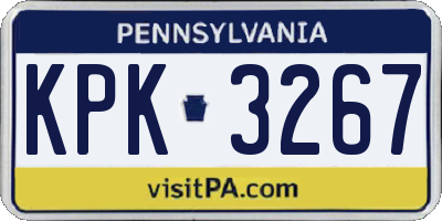 PA license plate KPK3267