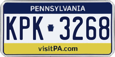 PA license plate KPK3268