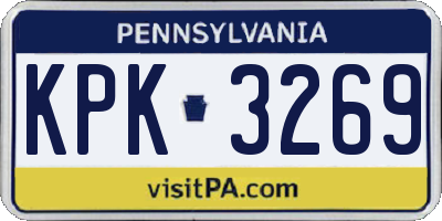 PA license plate KPK3269