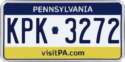 PA license plate KPK3272