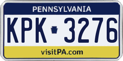 PA license plate KPK3276
