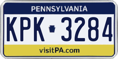 PA license plate KPK3284
